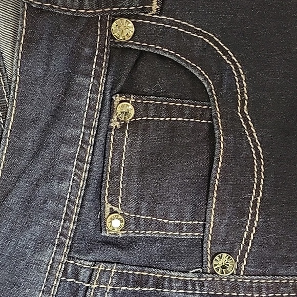 Grace in LA sz 30 mid rise skinny jeans. Rhinestone rivets - Picture 4 of 6